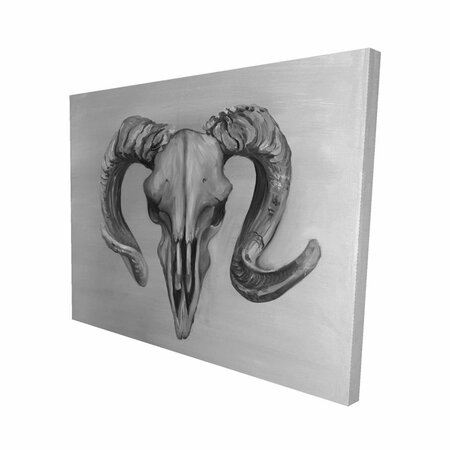 FONDO 16 x 20 in. Greyscale Aries Skull-Print on Canvas FO2778638